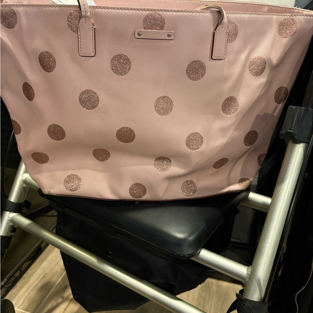 Kate Spade Pink Glitter Polka Dot Tote